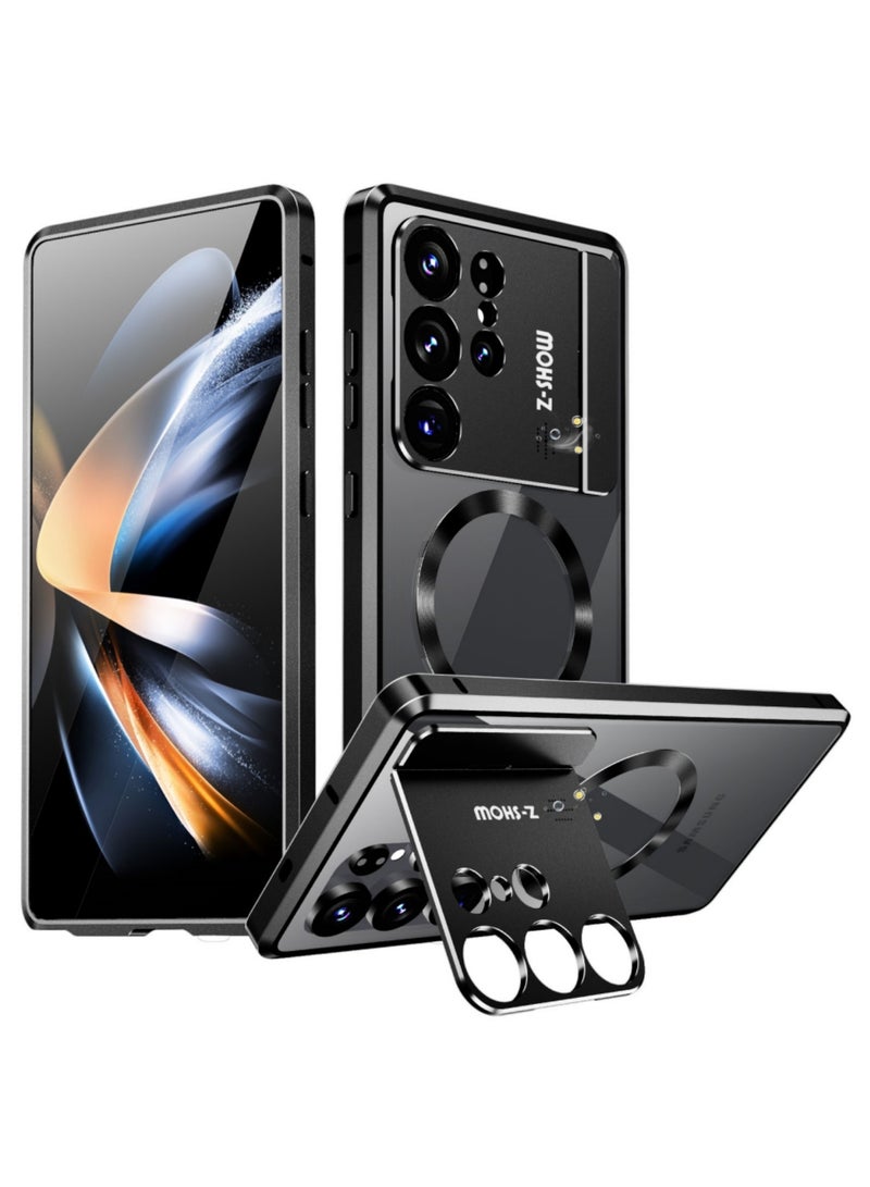 Adando Magnetic Case for Samsung Galaxy S26 Ultra Case, Compatible with MagSafe, Built-In Camera Guard Kickstand and Aromatherapy Tablets, Metal Frame Shockproof Ultra Slim Cover (Black) - Image 1